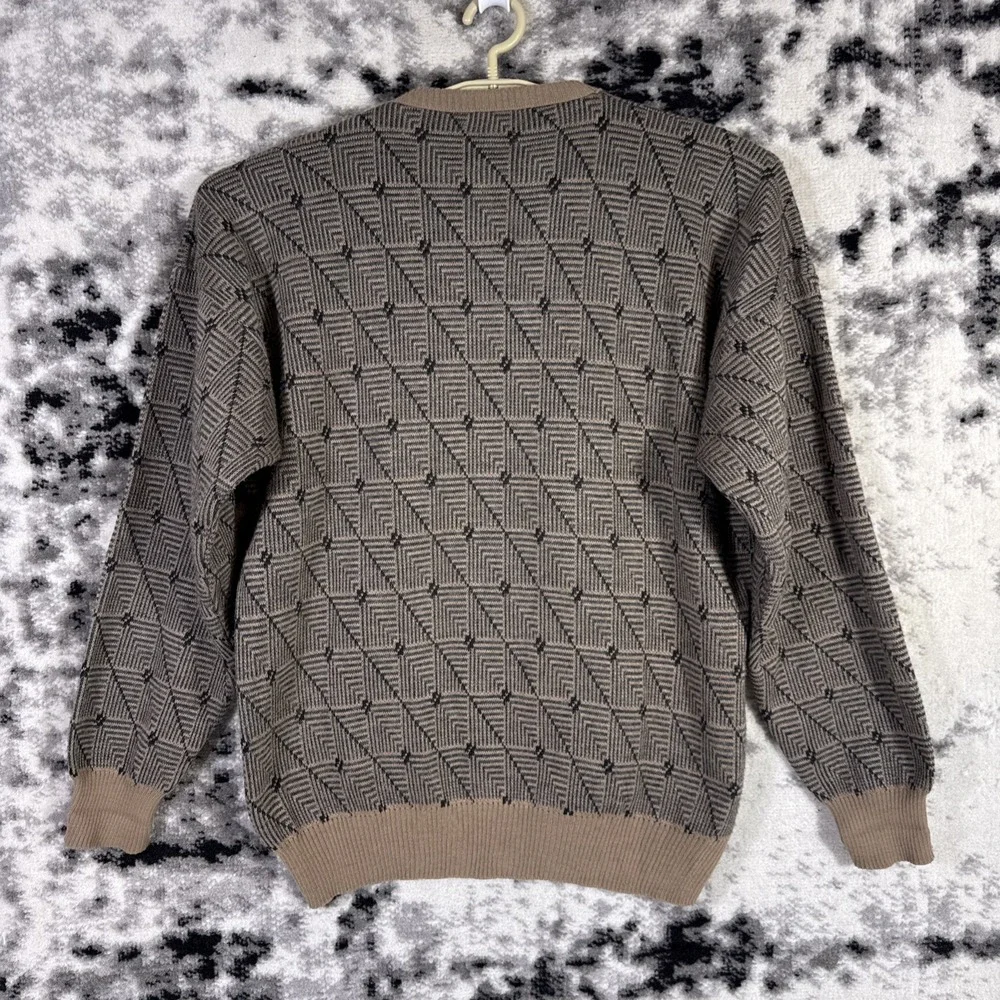 Vintage Cambridge Classics Sweater Mens Size Large Geometric Grandpacore Wool